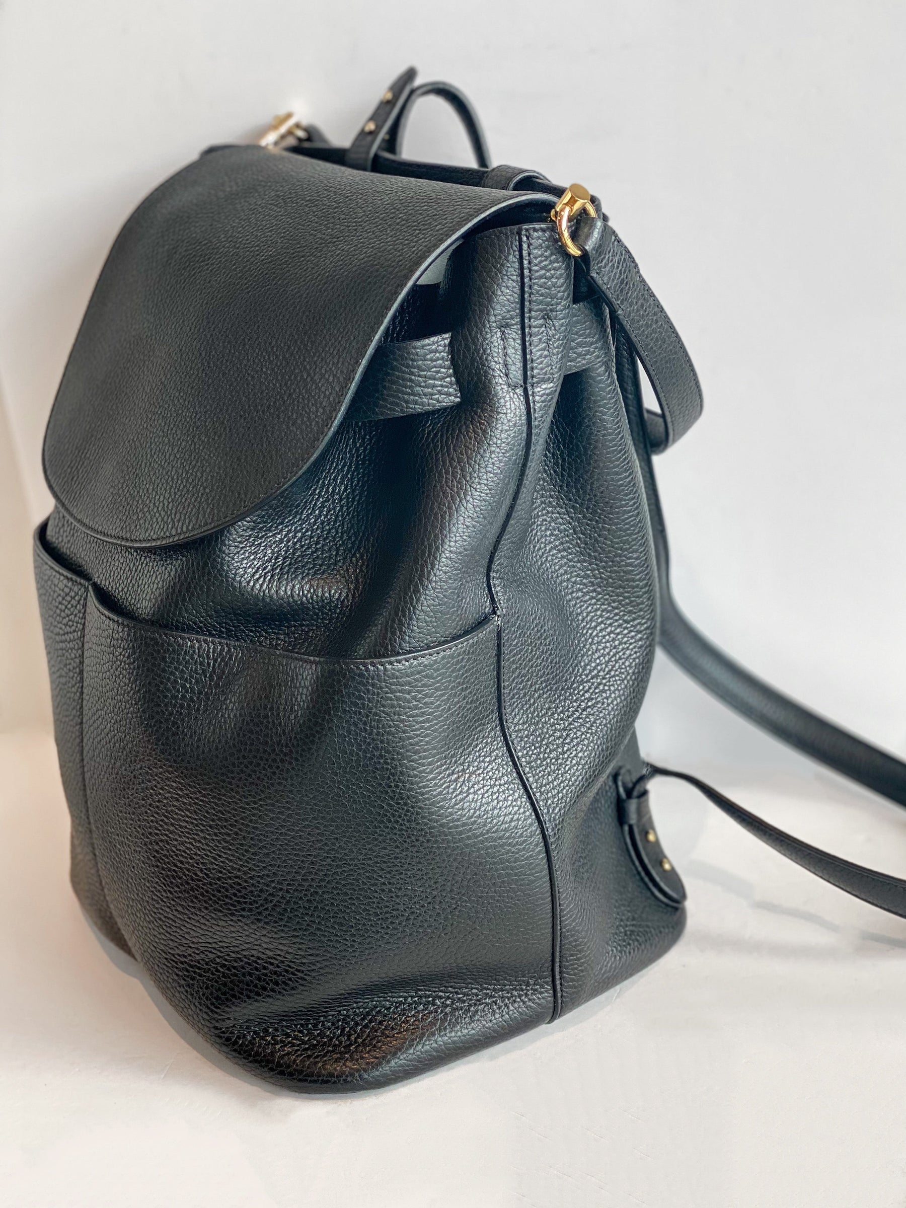 Cuyana Leather Backpack side