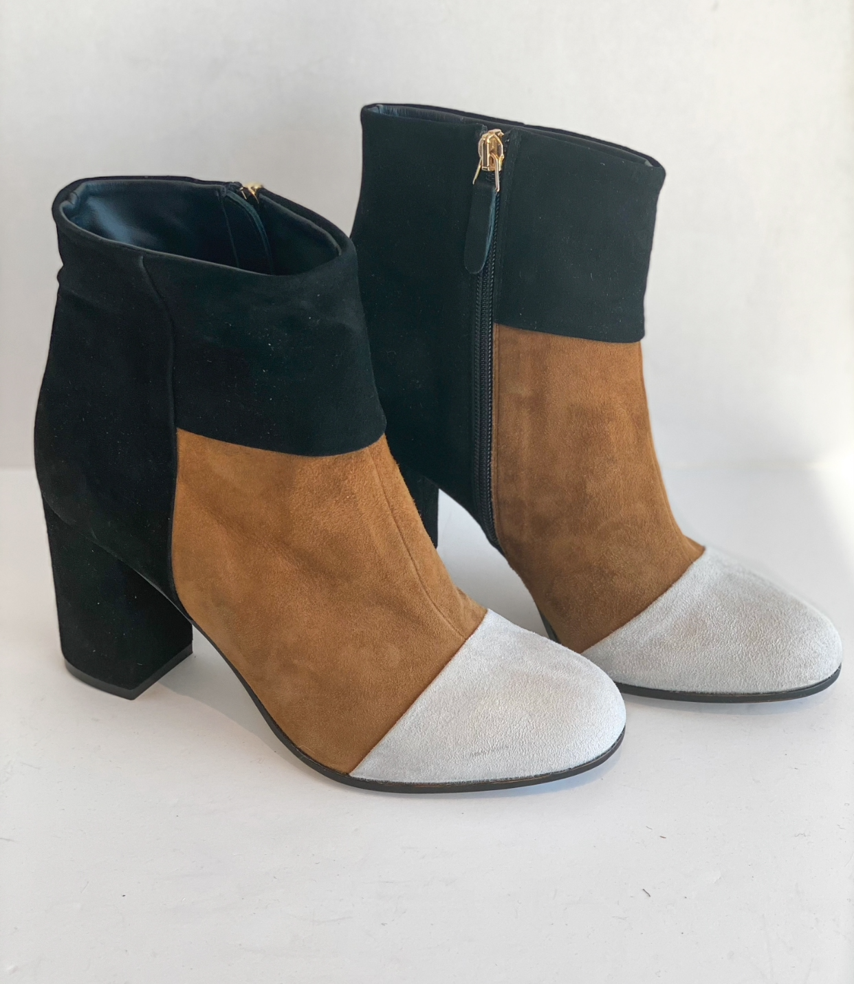 Dee Keller Multi Color Block Heel Booties