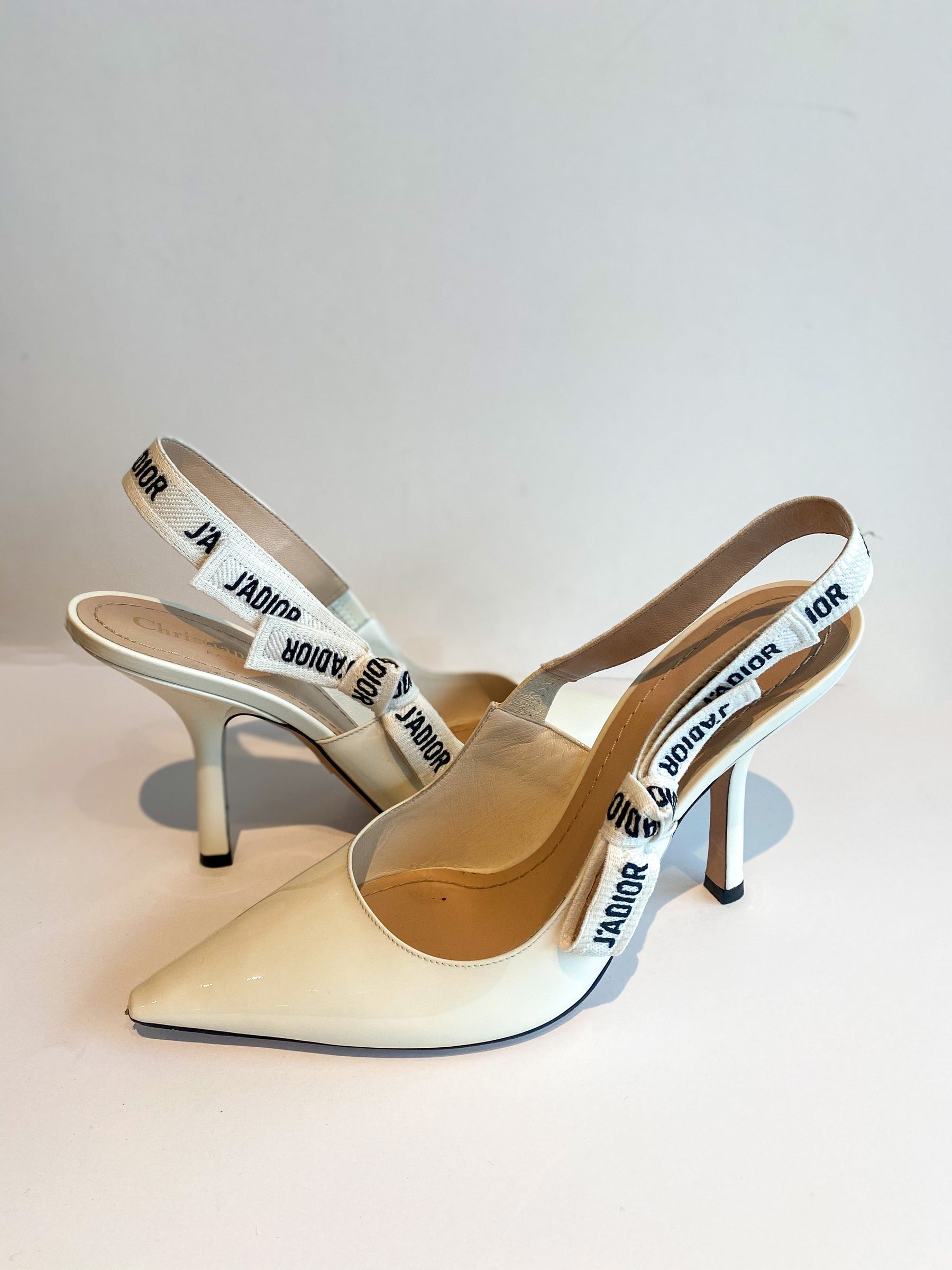 Dior J'Adior Heels White Patent Leather