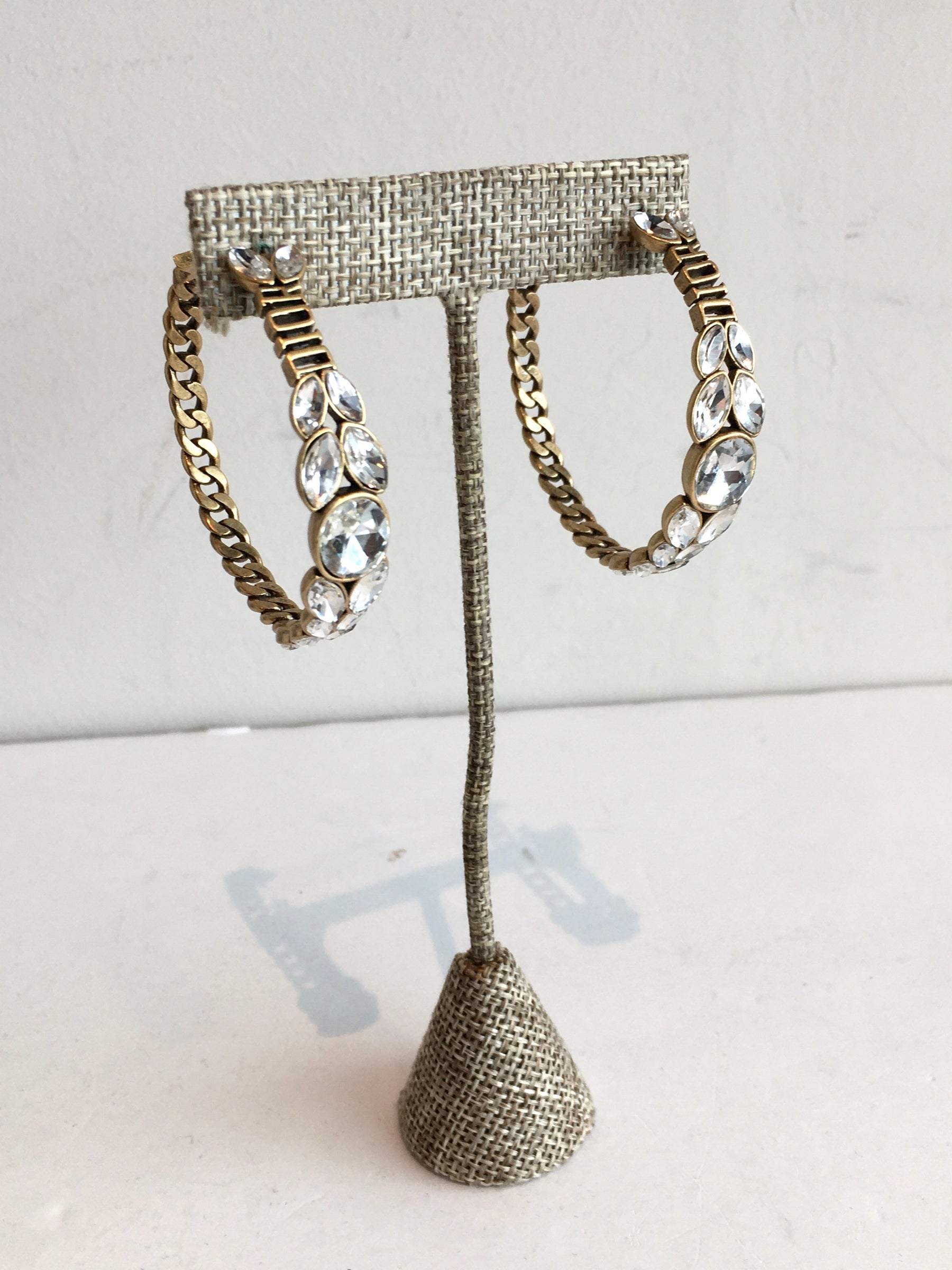 Dior Rhinestone Hoop Earrings