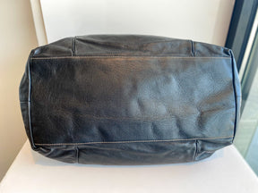 Gucci Black Leather Weekender Bag Bottom of Bag