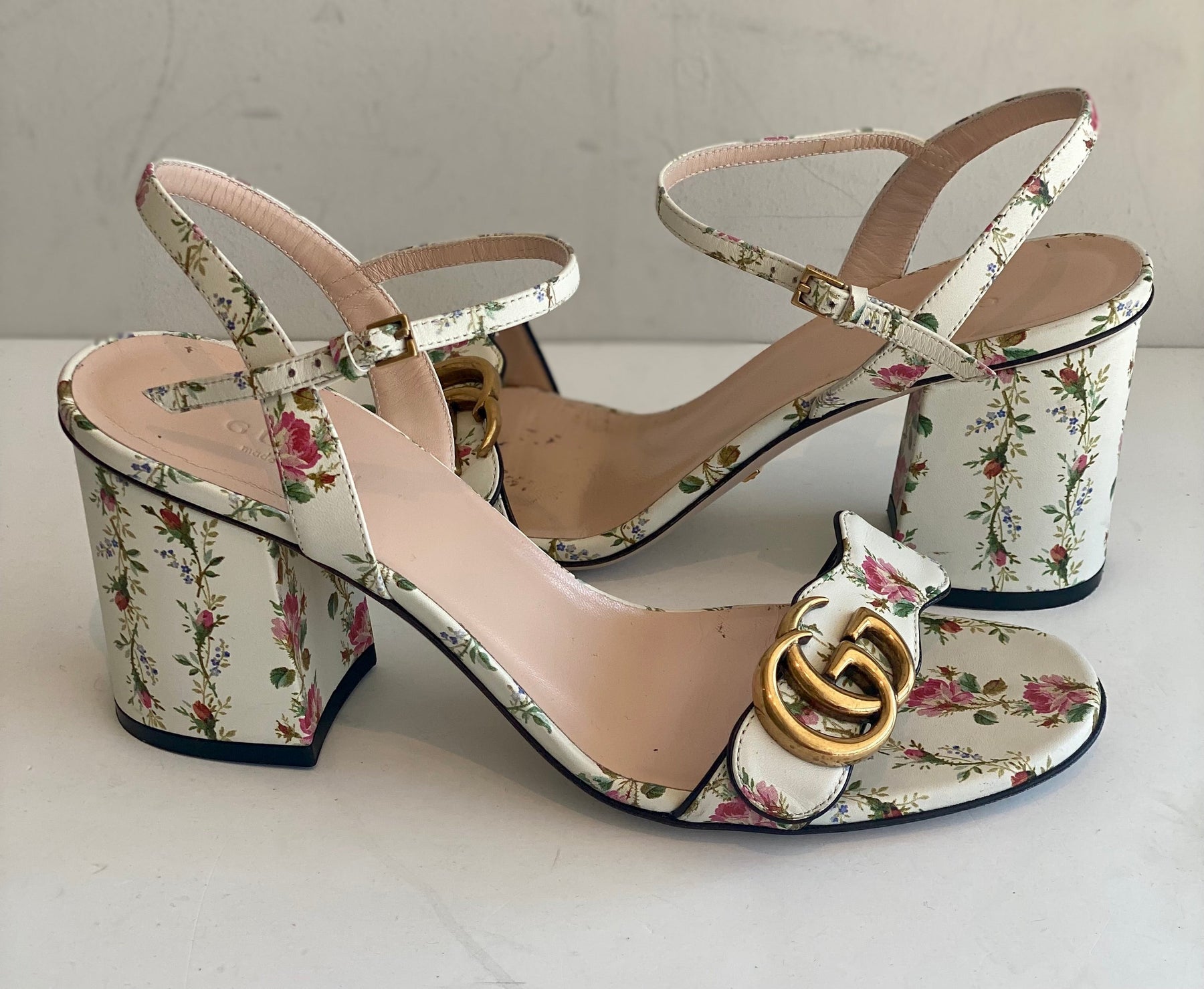 Gucci Marmont Floral GG Sandals