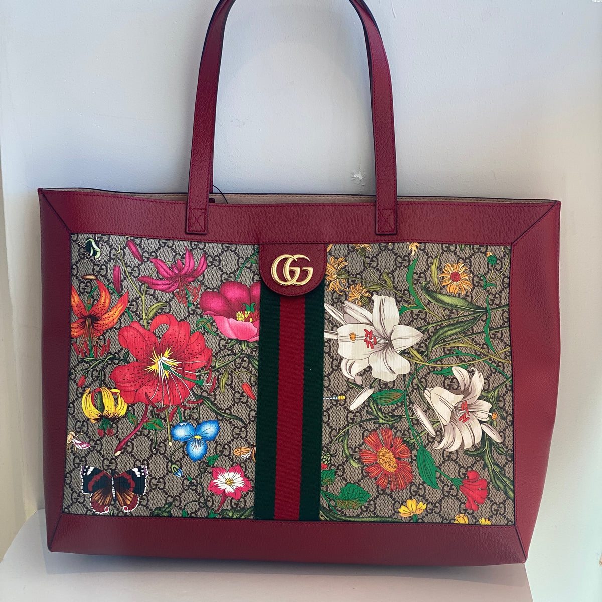 Gucci Ophidia Soft Open Tote Flora GG East West