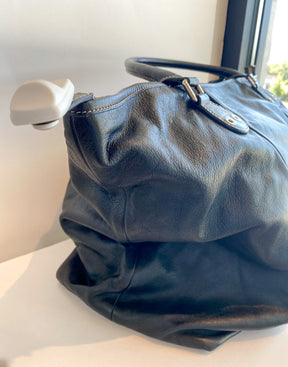 Gucci Black Leather Weekender Bag Side of Bag