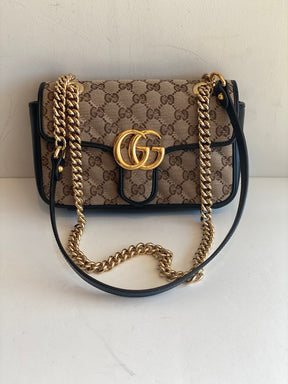 Gucci Monogram Matelassé Diagonal Marmont Shoulder Bag