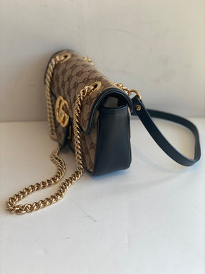 Gucci Monogram Matelassé Diagonal Marmont Shoulder Bag