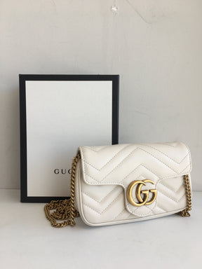 Gucci GG Marmont Matelassé Leather Super Mini Bag With Box