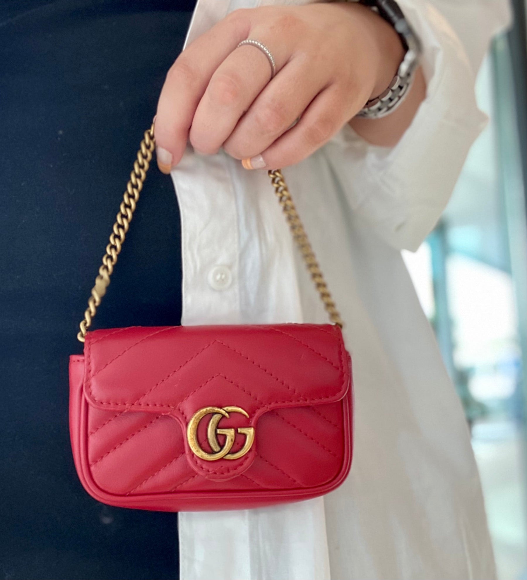 Gucci Matelasse GG Marmont 2.0 Coin Purse On A Chain