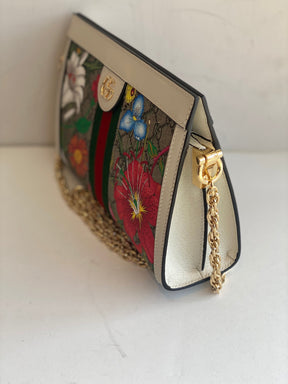 Gucci Ophidia Flora Chain Shoulder Bag