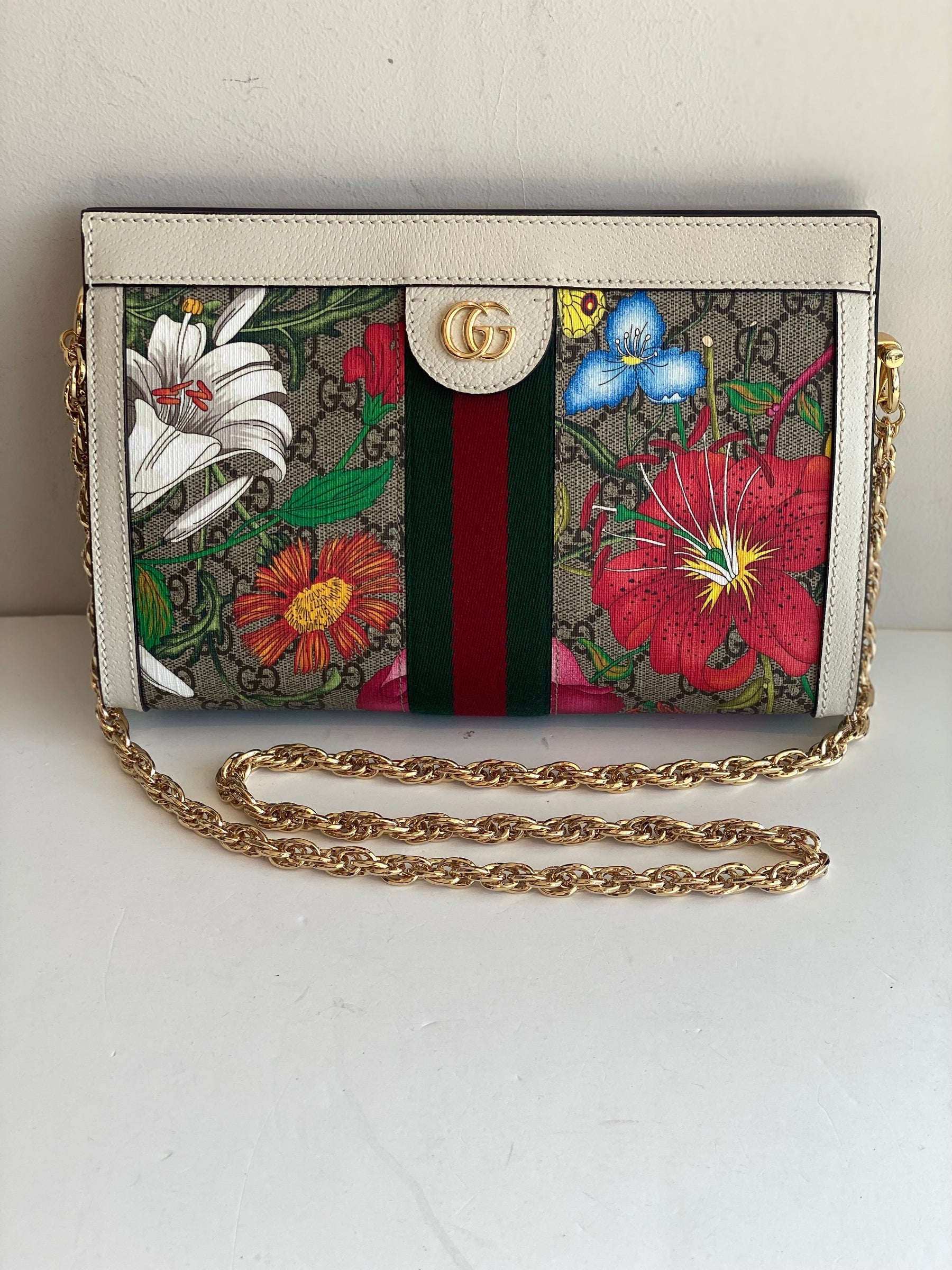 Gucci Ophidia Flora Chain Shoulder Bag