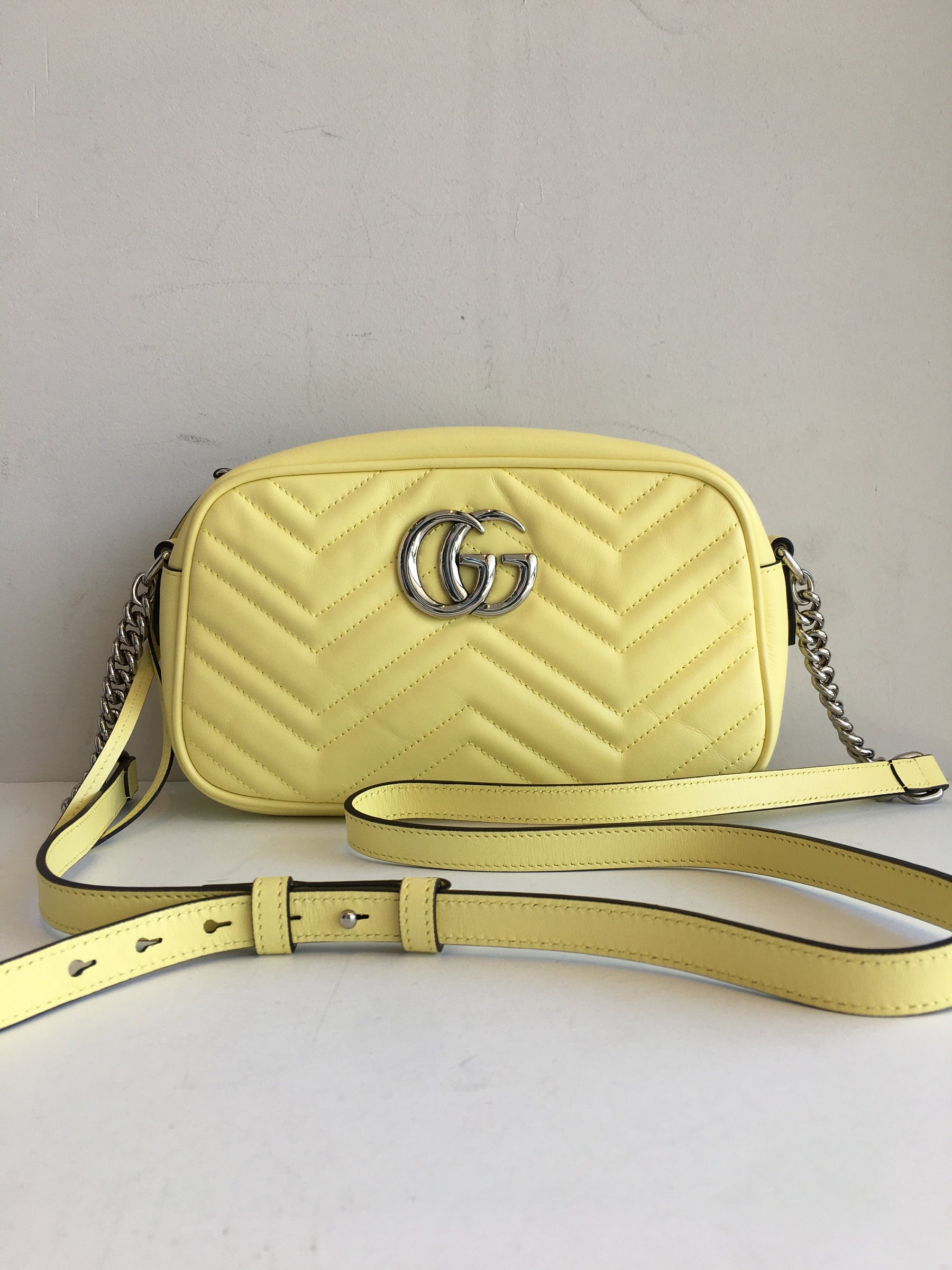 Gucci GG Marmont Pale Yellow Small Shoulder Bag