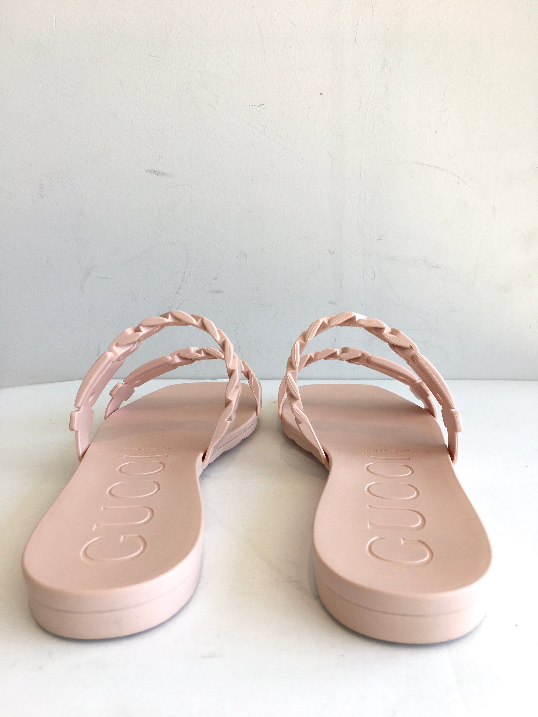 Gucci Light Pink Jelly Rubber Slide Sandals