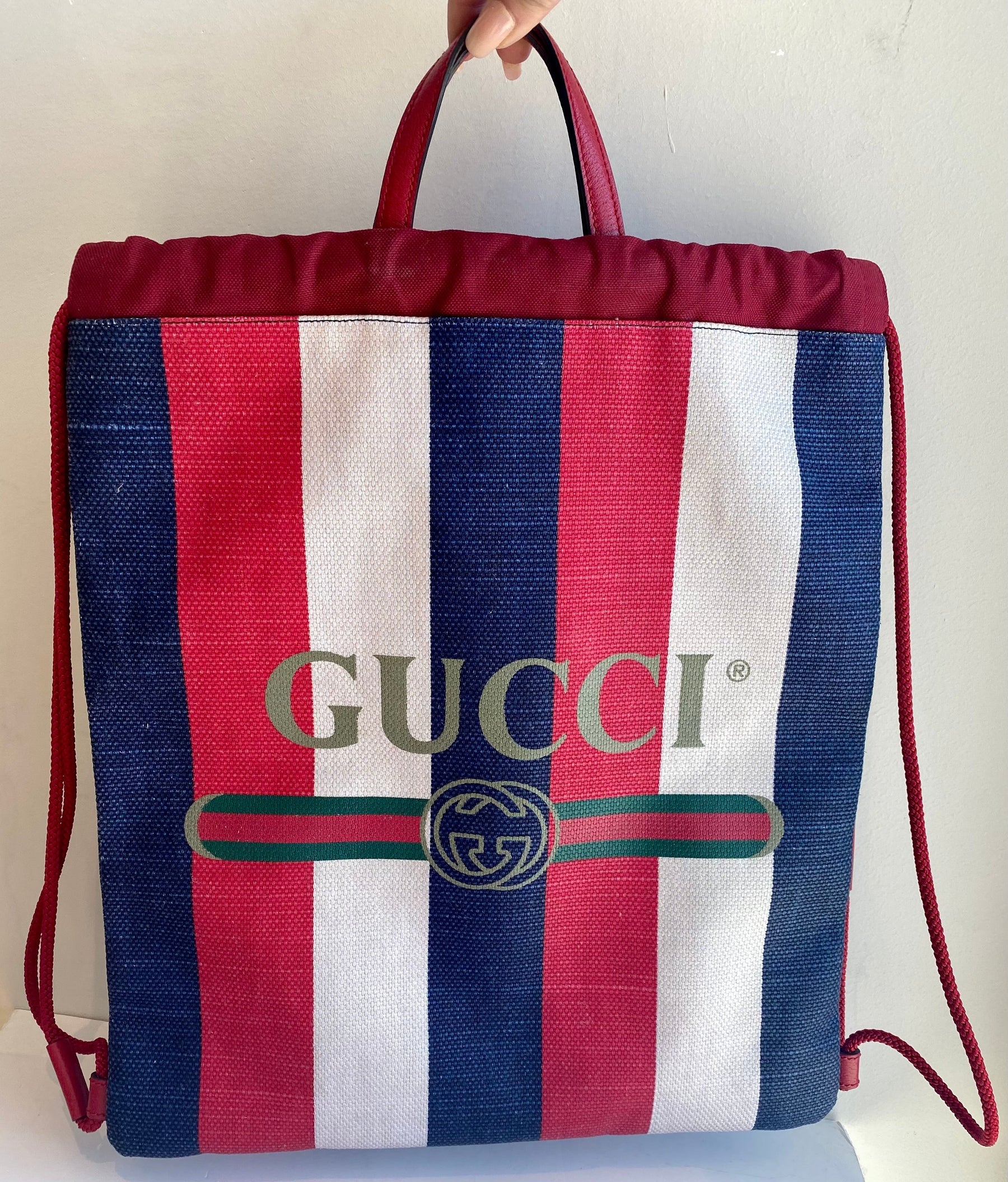 Gucci Sylvie Stripe Backpack Front