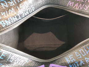 Balenciaga Black Graffiti Shopper Tote Inside of Bag