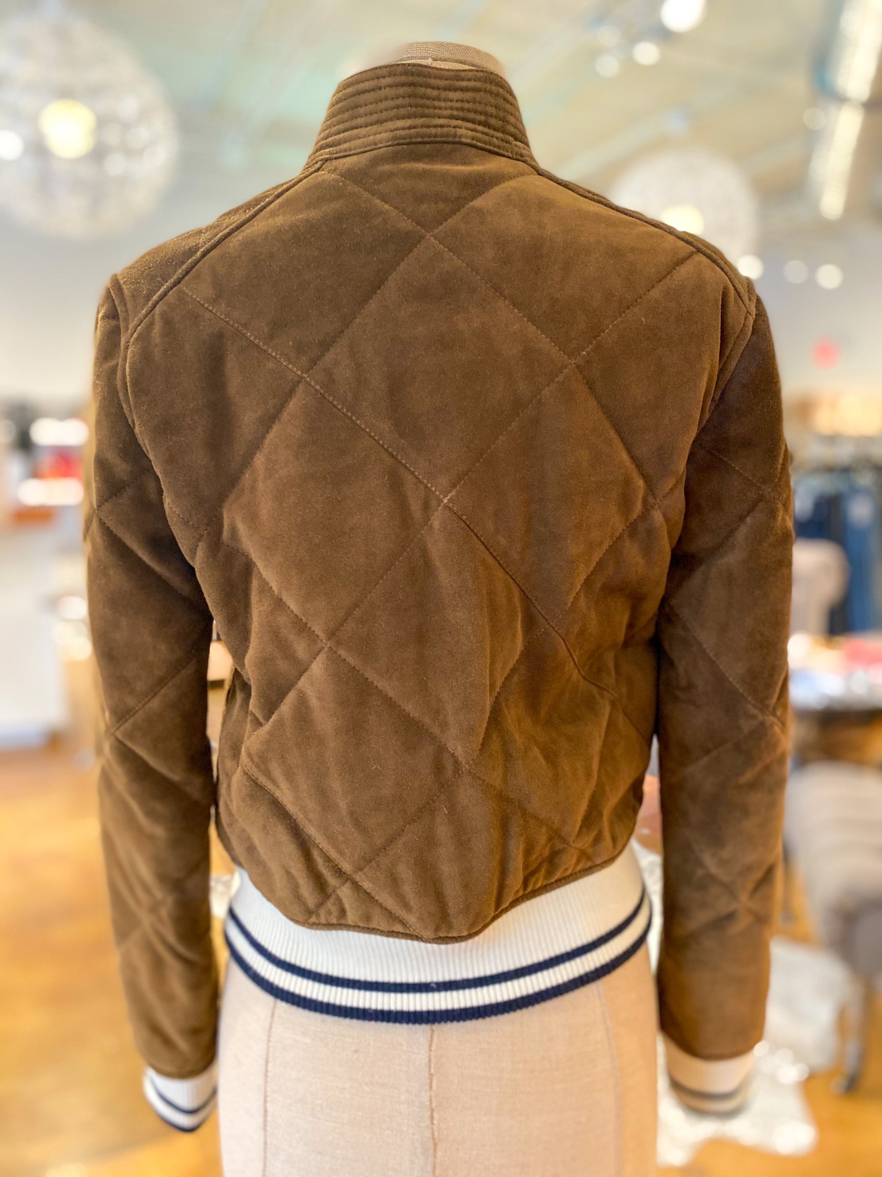 Tory Burch Suede Bomber Jacket