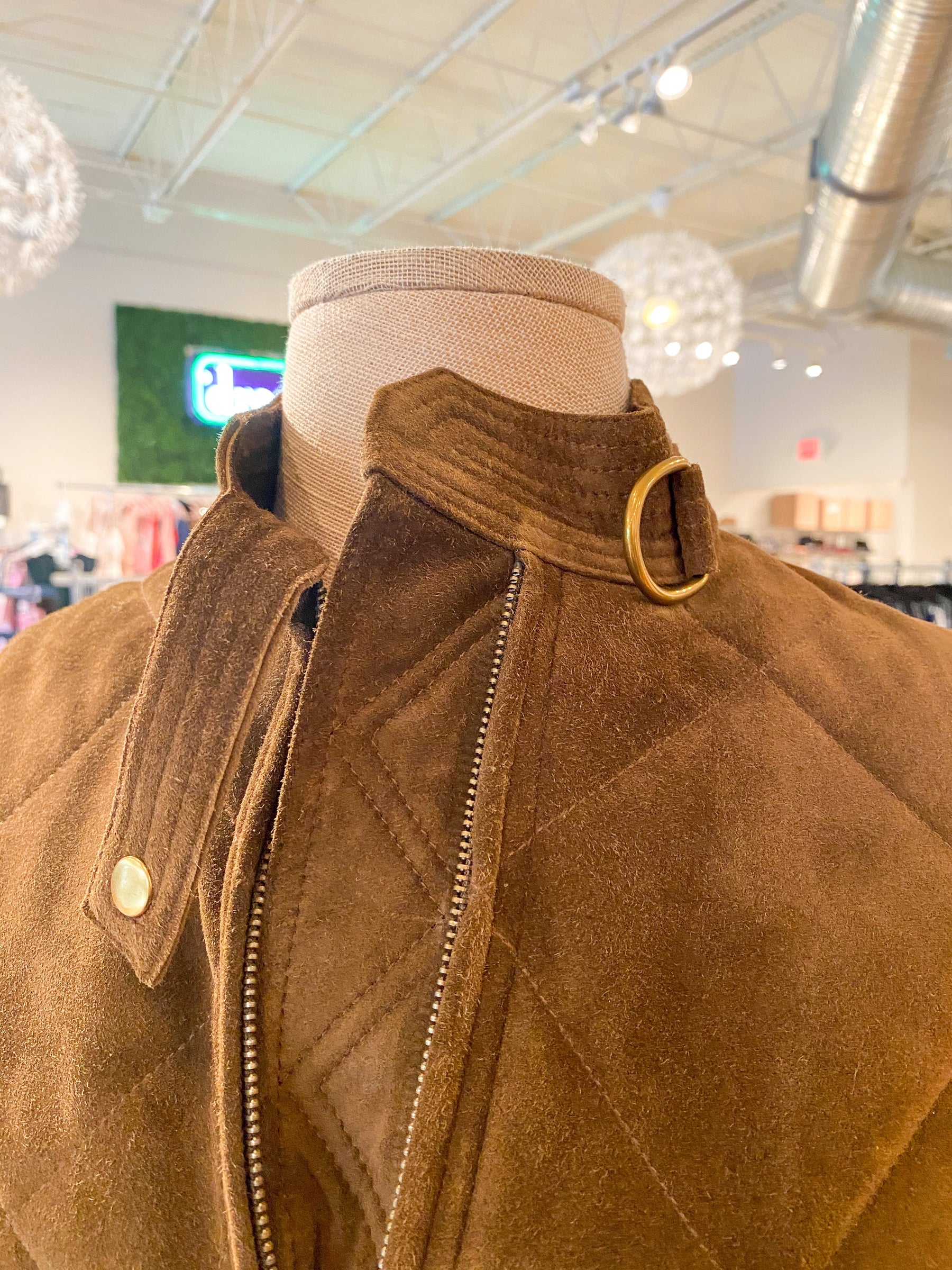 Tory Burch Suede Bomber Jacket
