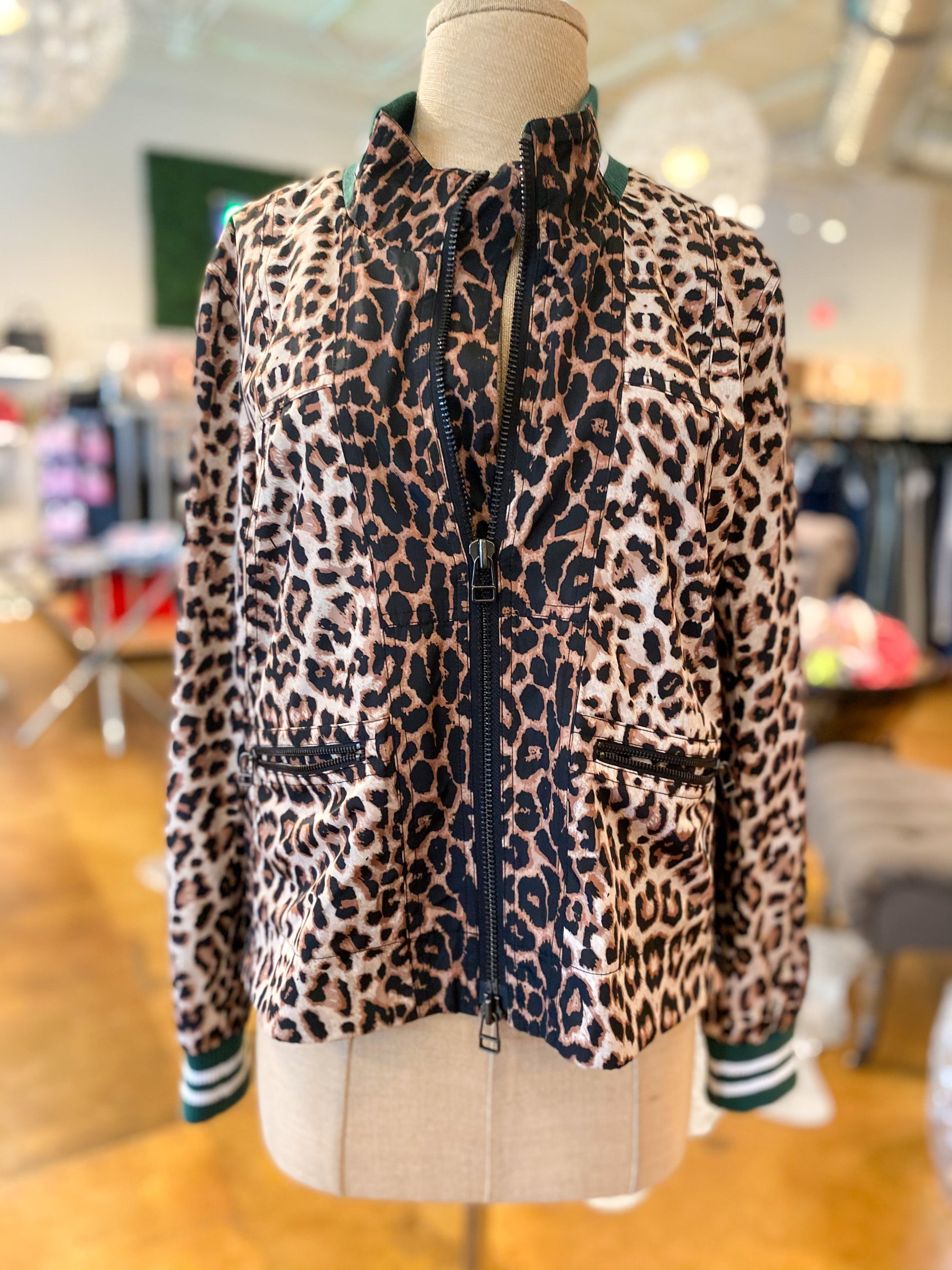 Veronica Beard Leopard Bomber Jacket