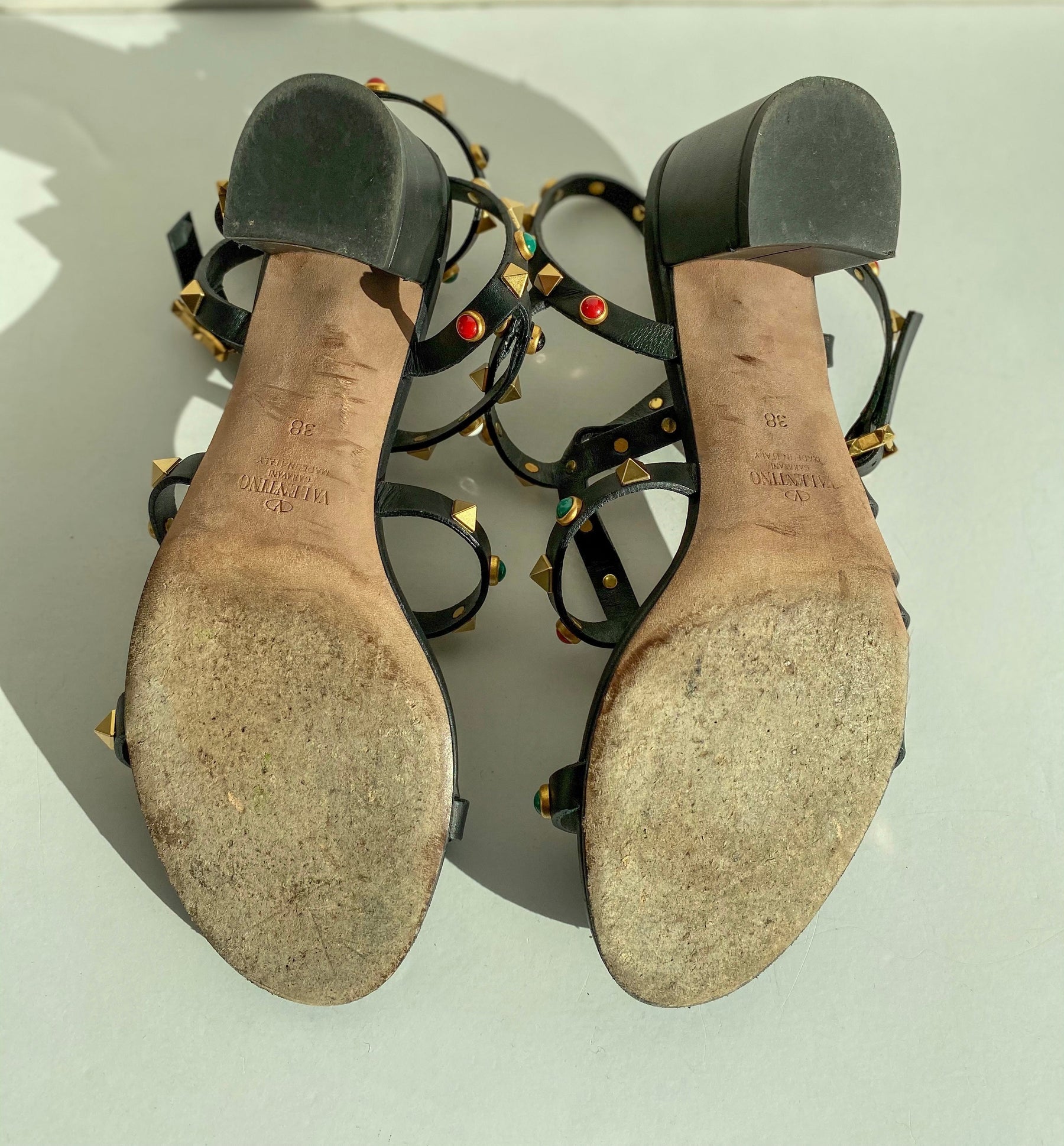 Valentino Color Rockstud Gladiator Sandals