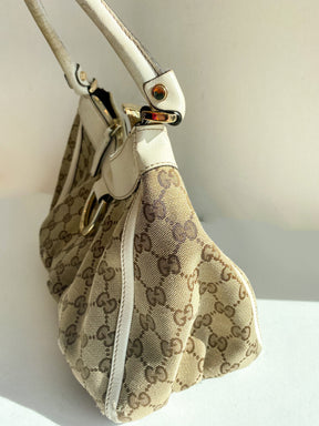 Gucci Canvas Logo Shoulder Bag
