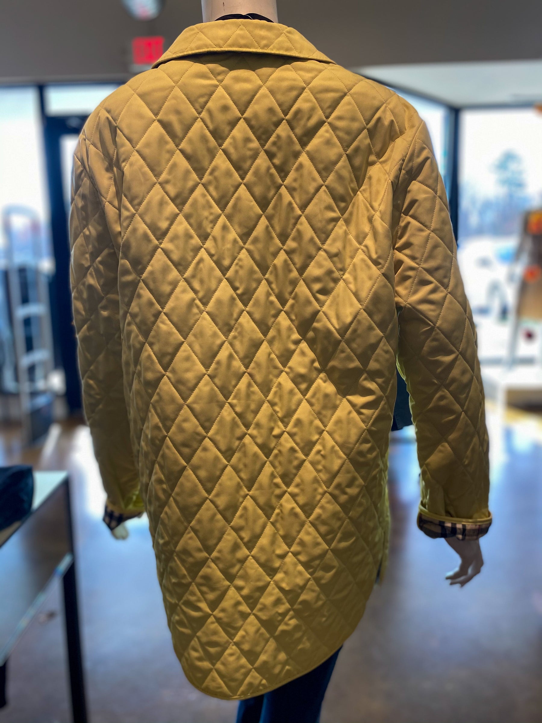 Burberry Yellow Quilted Utility Jacket