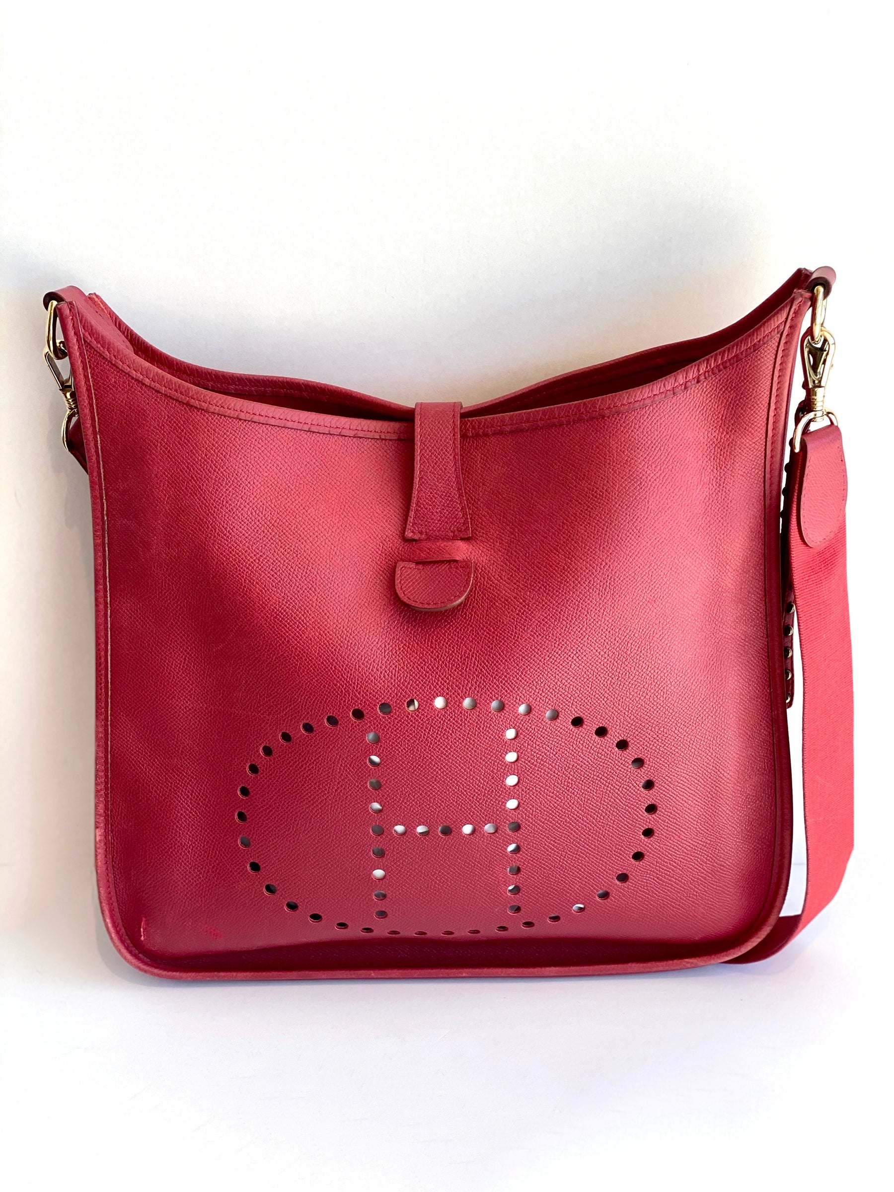 red leather hermes bag