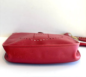 bottom hermes red leather bag