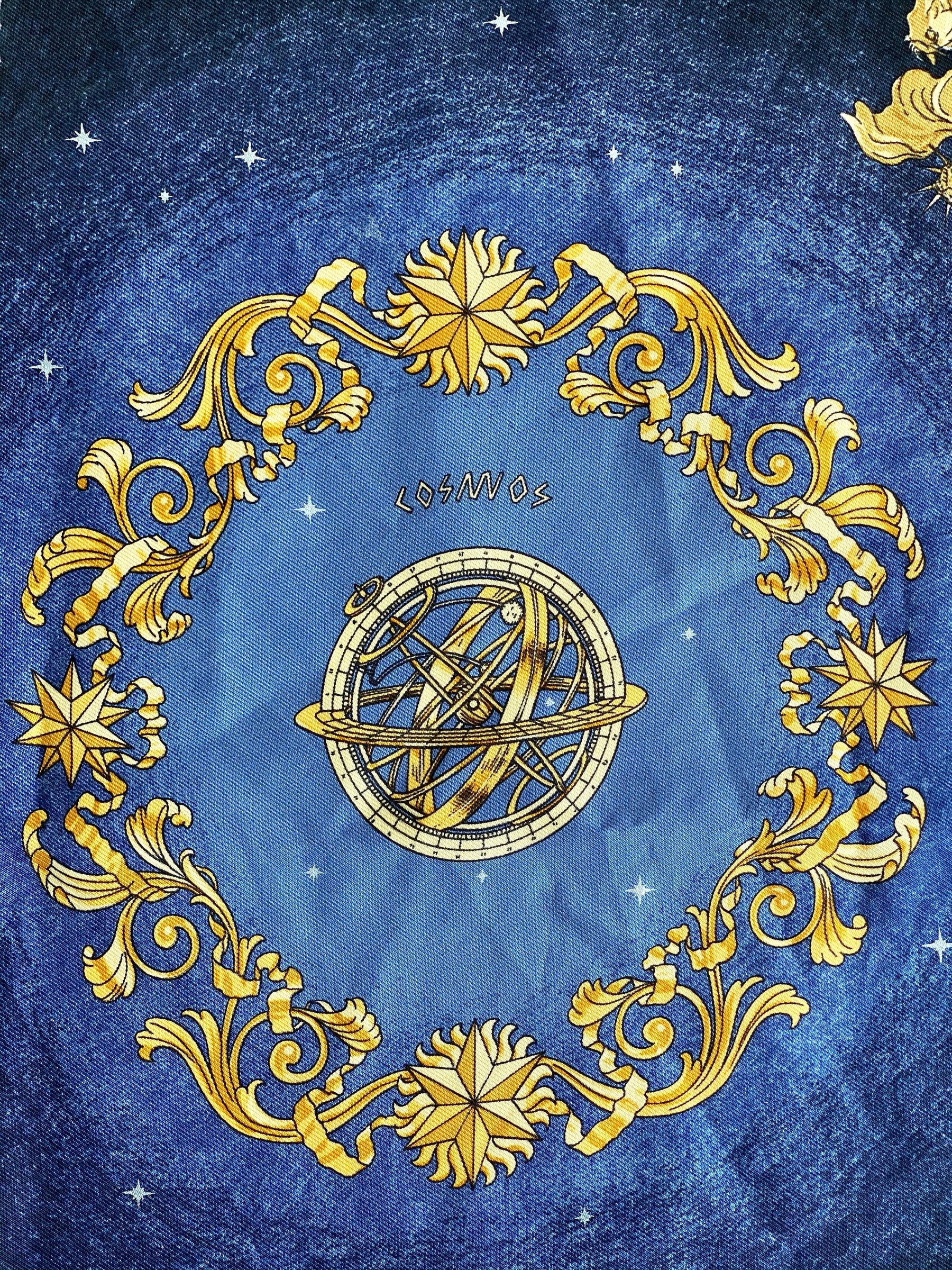 hermes cosmo scarf blue 