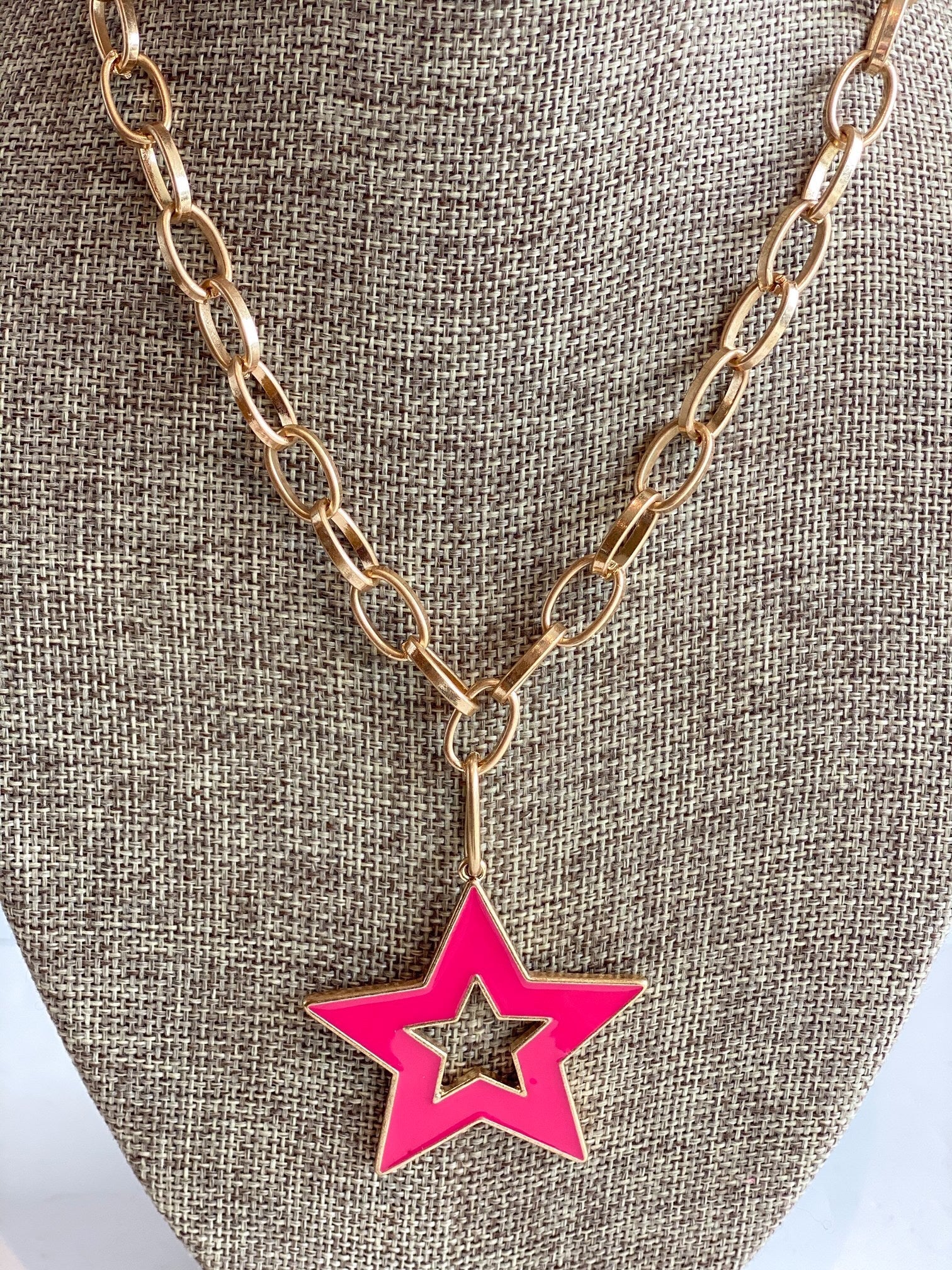 pink star necklace 