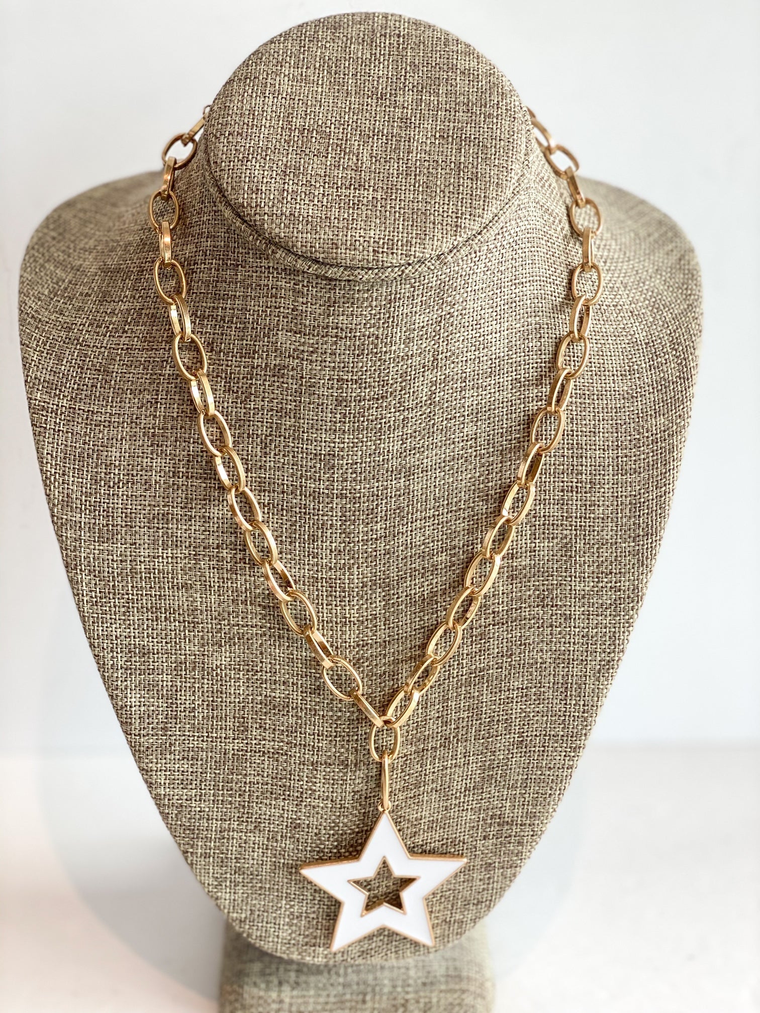 white star necklace large