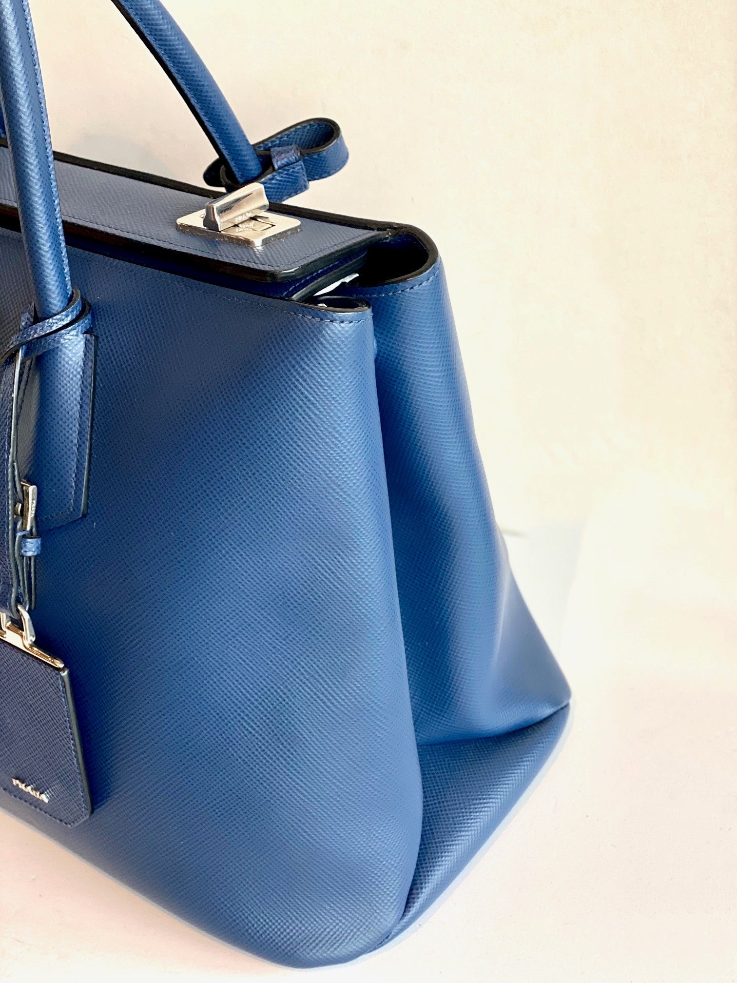 prada blue shoulder purse
