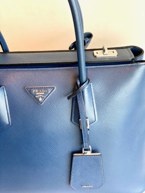 blue prada handbag