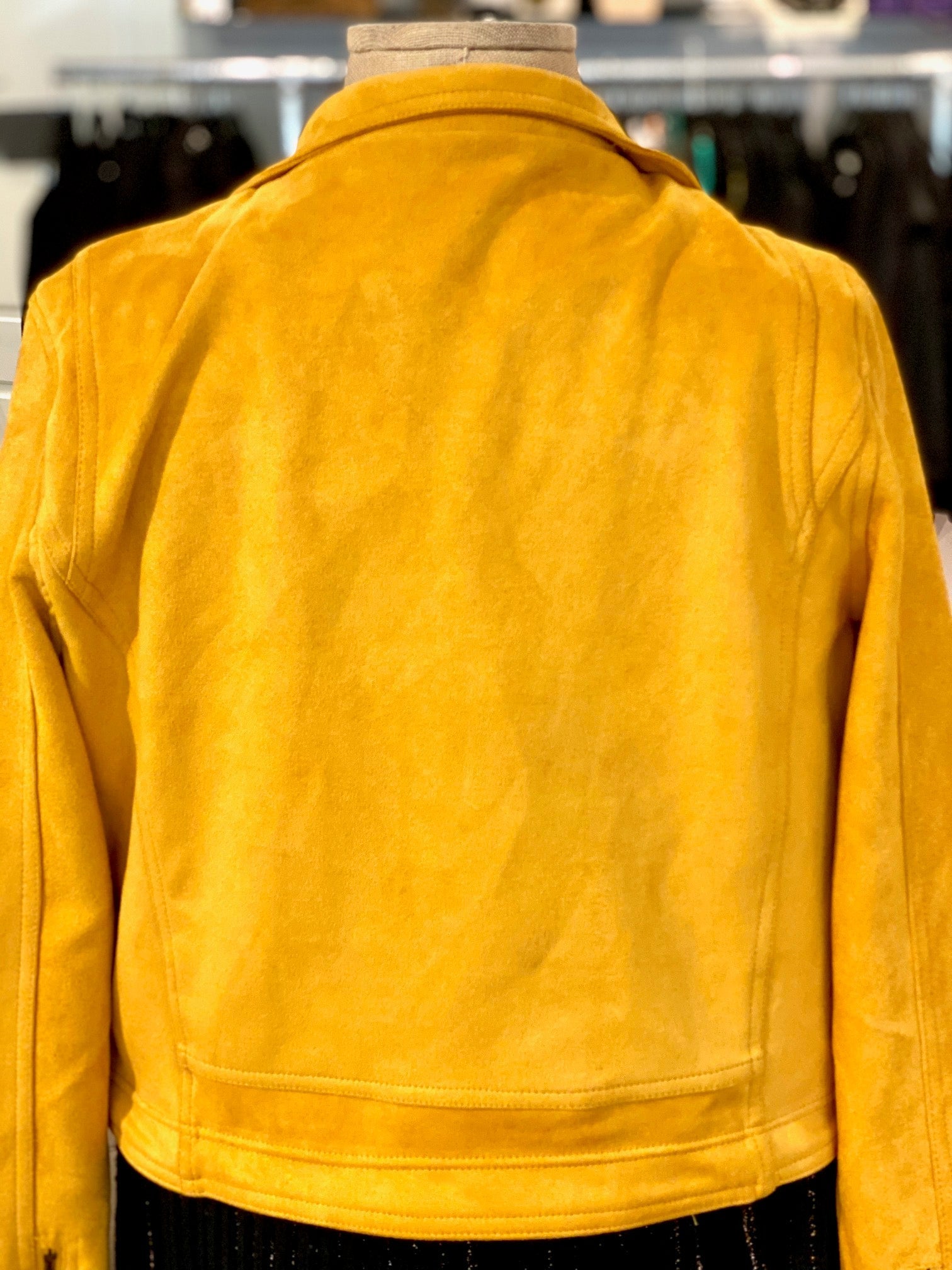 mustard shinestar moto jacket