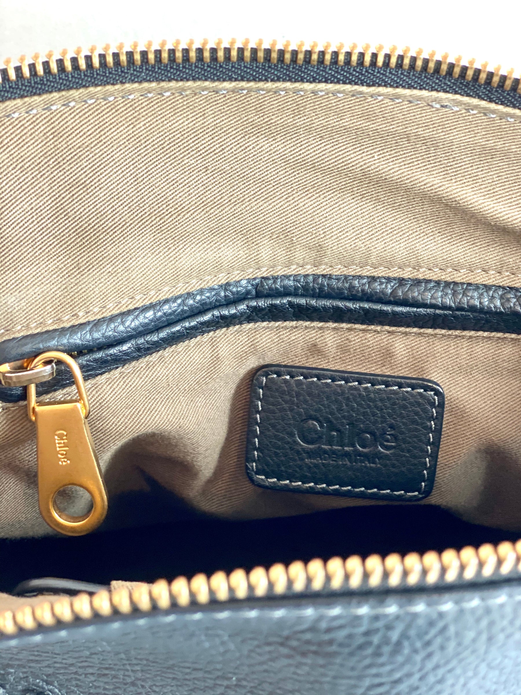 inside black chloe purse