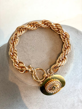 gold designer chain bracelet