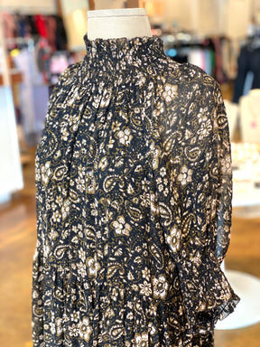 black floral dress ulla johnson