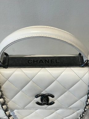 Chanel Flap Bag with Top Handles Ivory