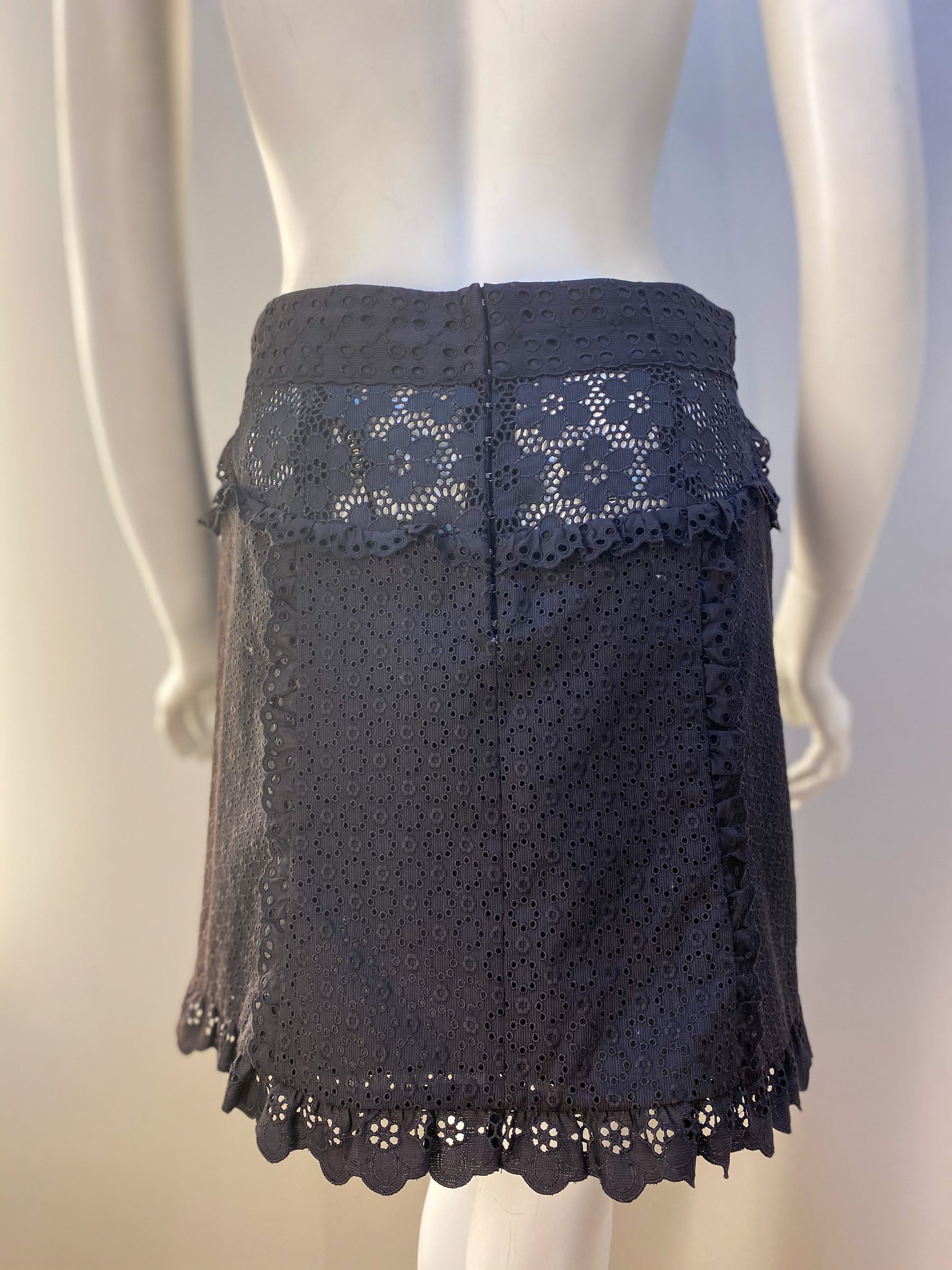 Louis Vuitton Lace Skirt Brown Back of Skirt