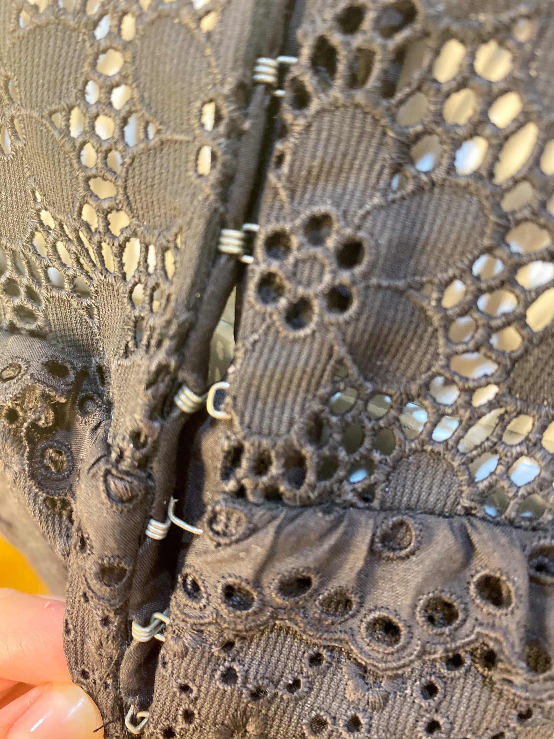 Louis Vuitton Lace Skirt Brown Hook and Eye Closure