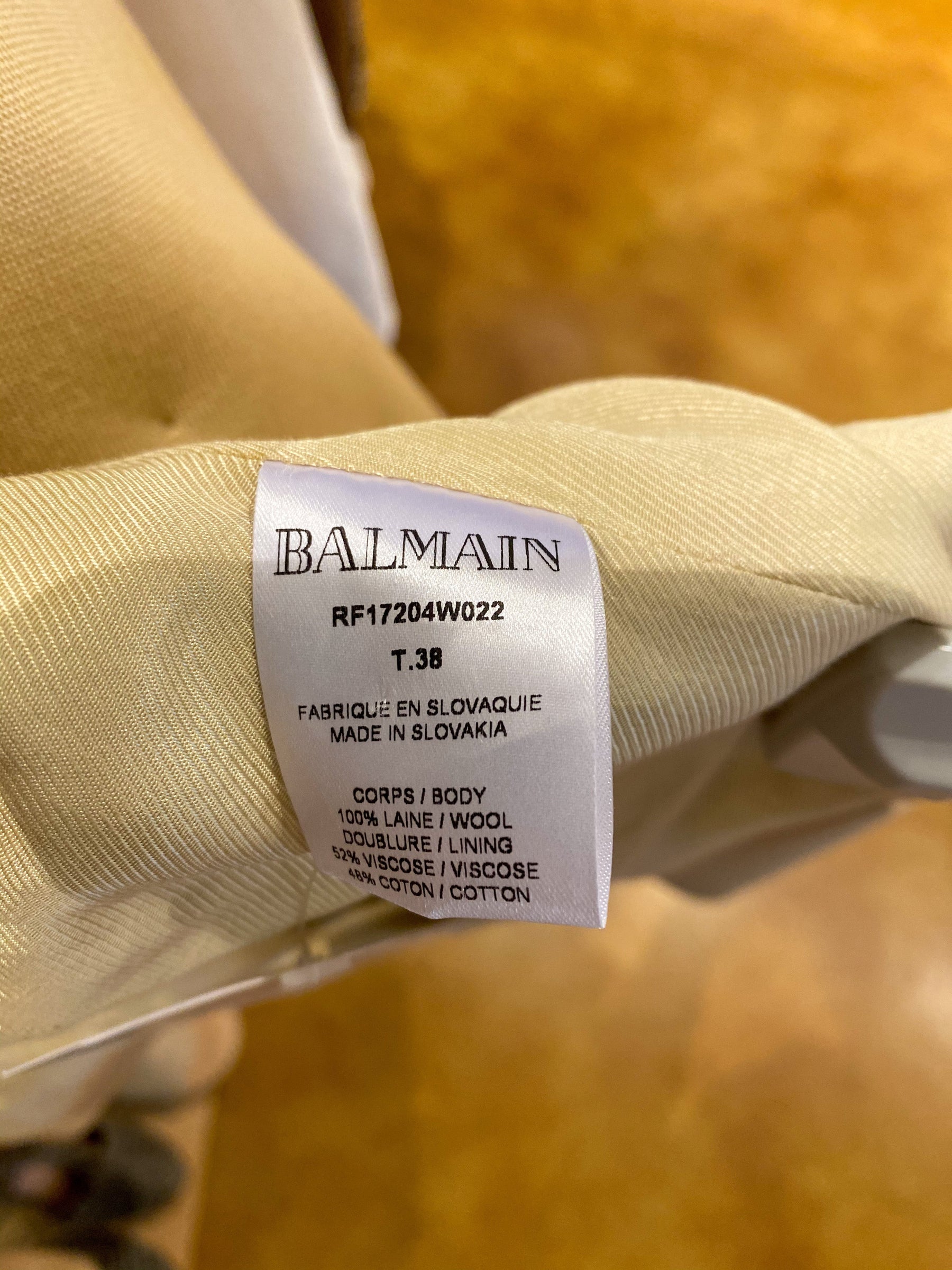 Balmain double-breasted blazer tag 100% wool