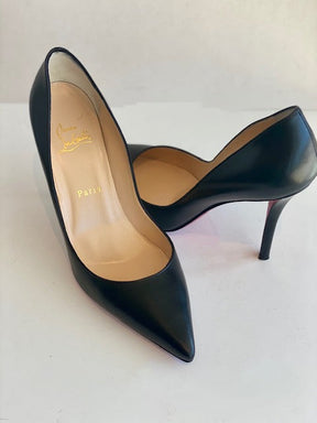 Christian Louboutin Piagelle Black Leather Heels