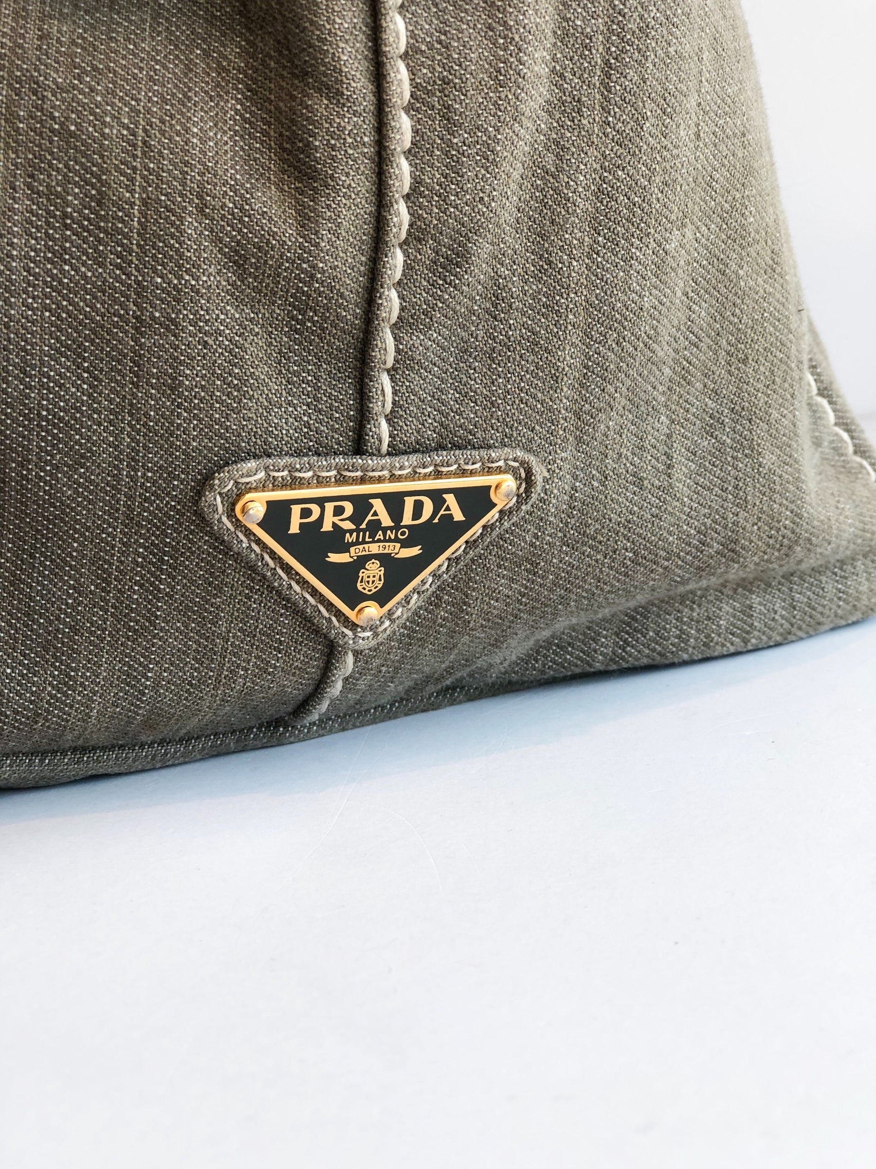 Prada Denim Militare Tote Bag