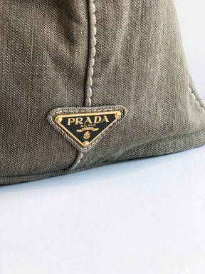 Prada Denim Militare Tote Bag