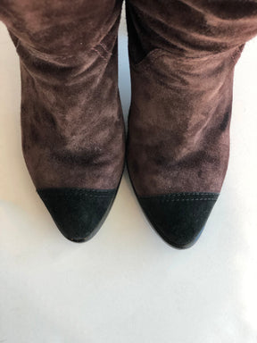 Chanel Suede Heel Boots