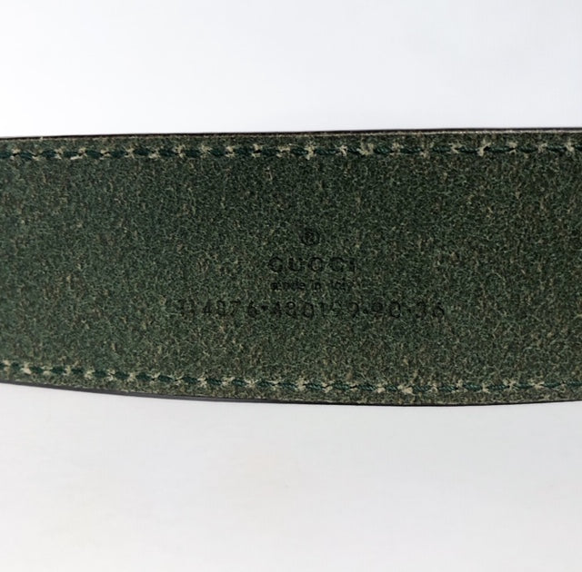 Gucci Guccissima Leather Belt Dark Green