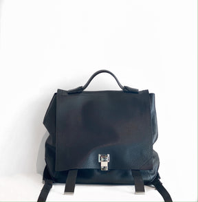 Proenza Schouler Courier Backpack Black Leather Front of Bag