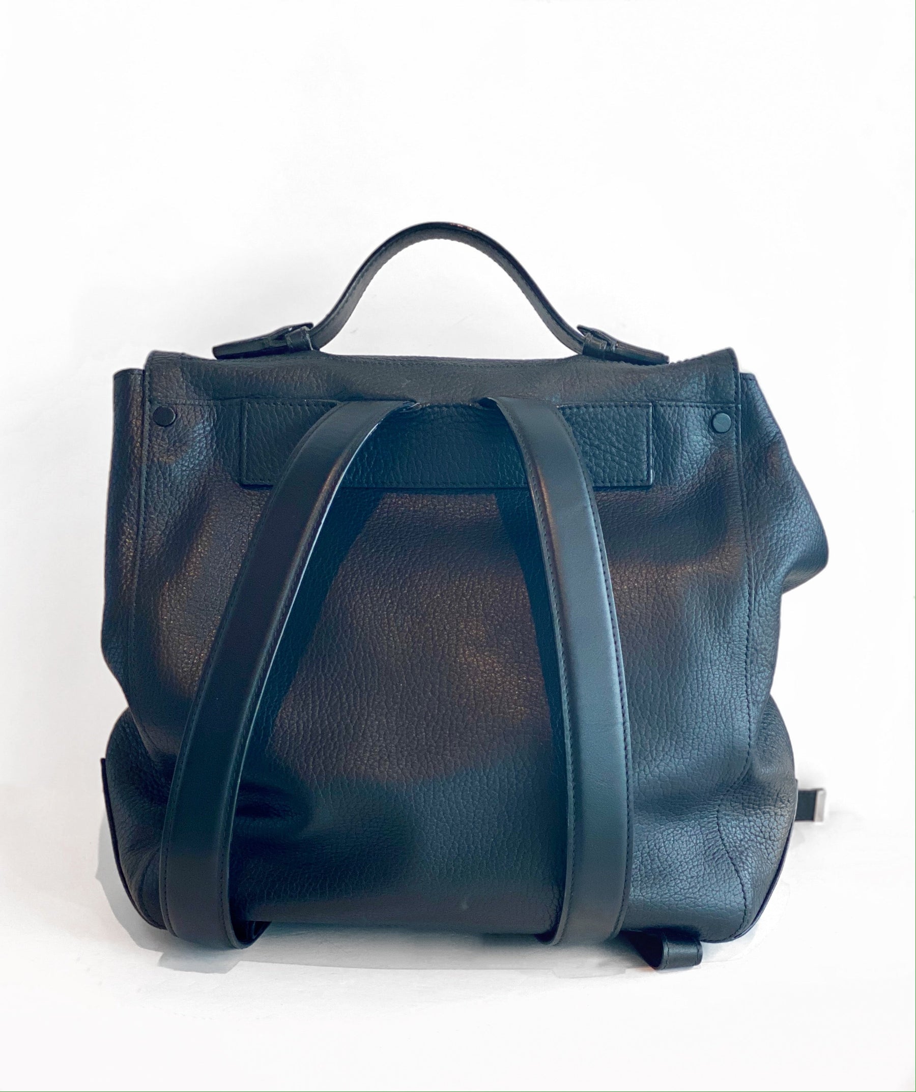 Proenza Schouler Courier Backpack Black Leather Back of Bag