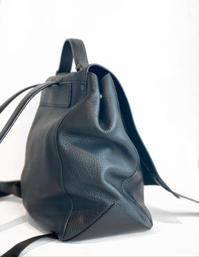 Proenza Schouler Courier Backpack Black Leather Side of Bag