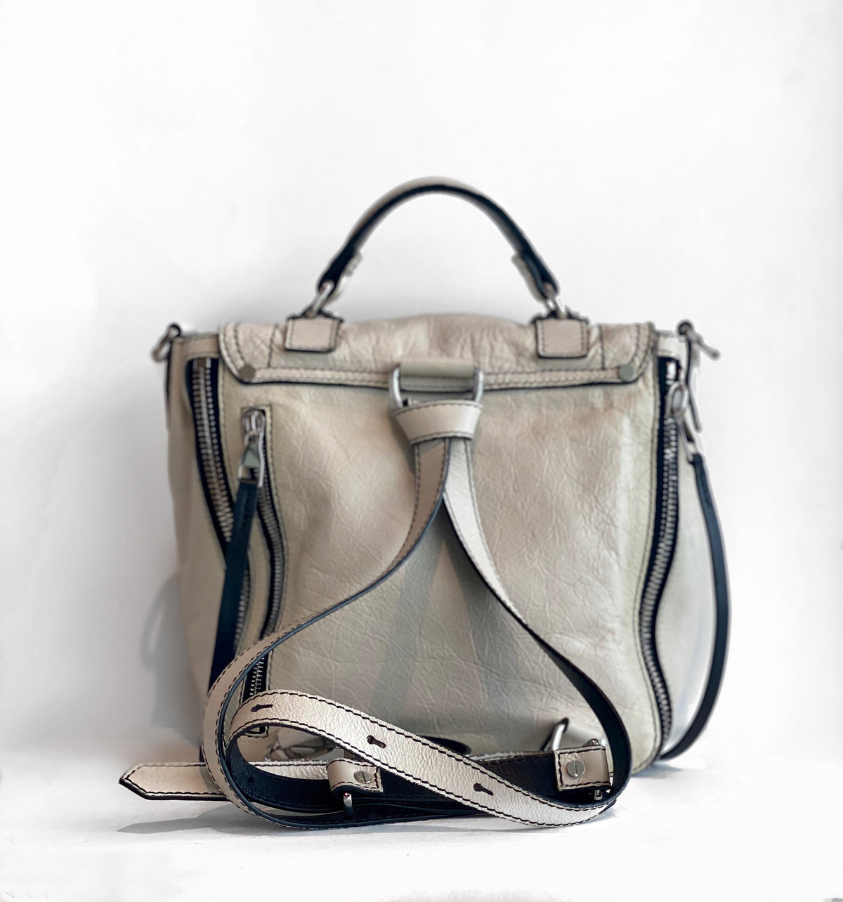 Proenza Schouler PS1+ Backpack White Leather Back of Bag