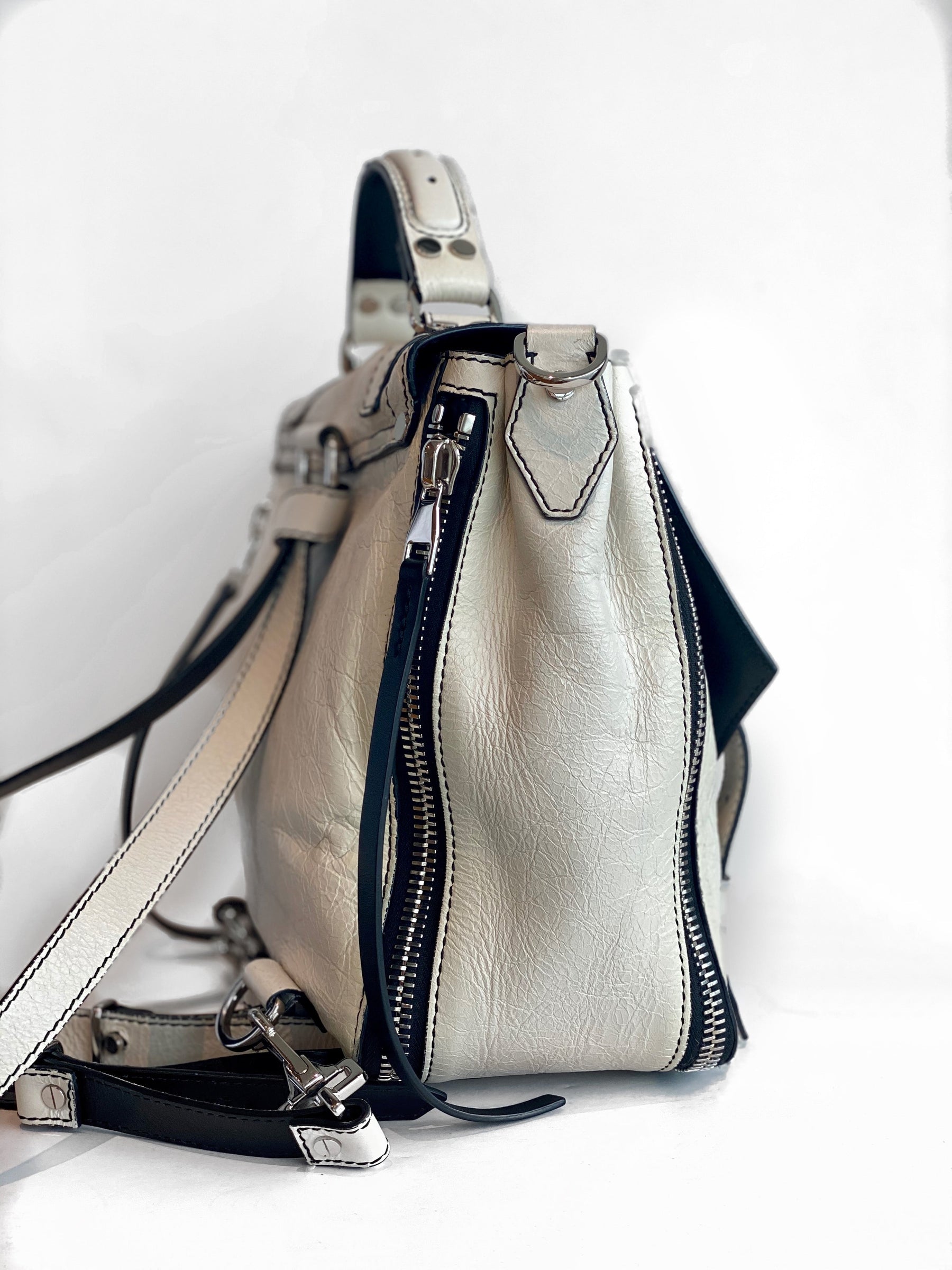 Proenza Schouler PS1+ Backpack White Leather Side of Bag