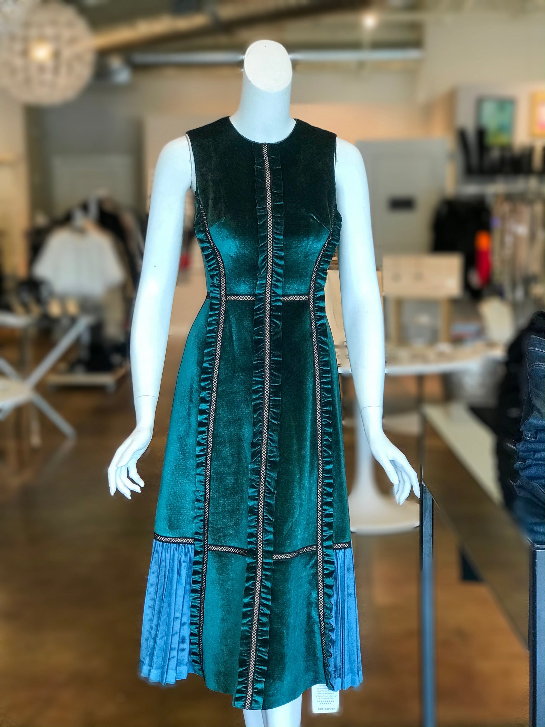 Self-Portrait Velvet Midi Dress Self-Portrait Velvet Midi Dress
